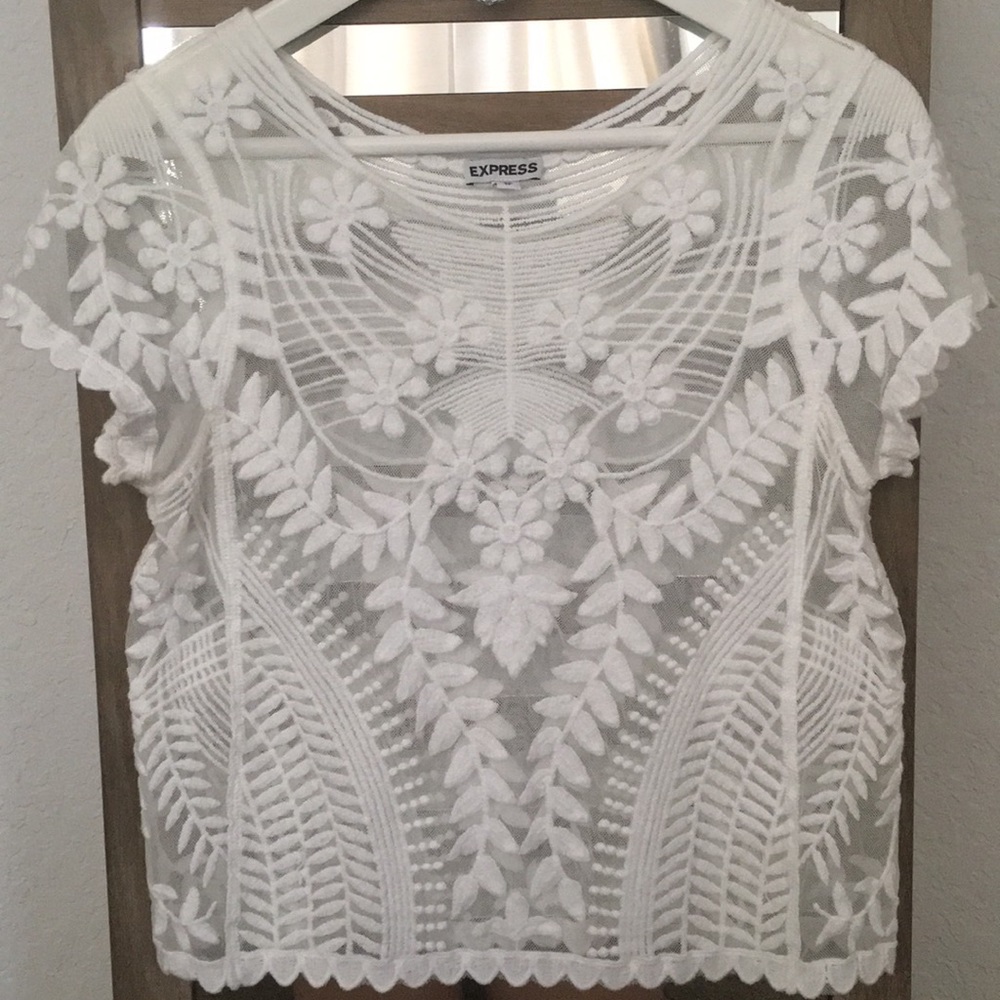 Express White Lace Shirt
